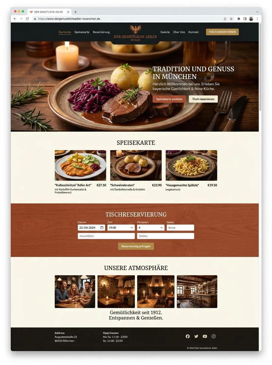 Beispiel-Website von Bistro am Markt