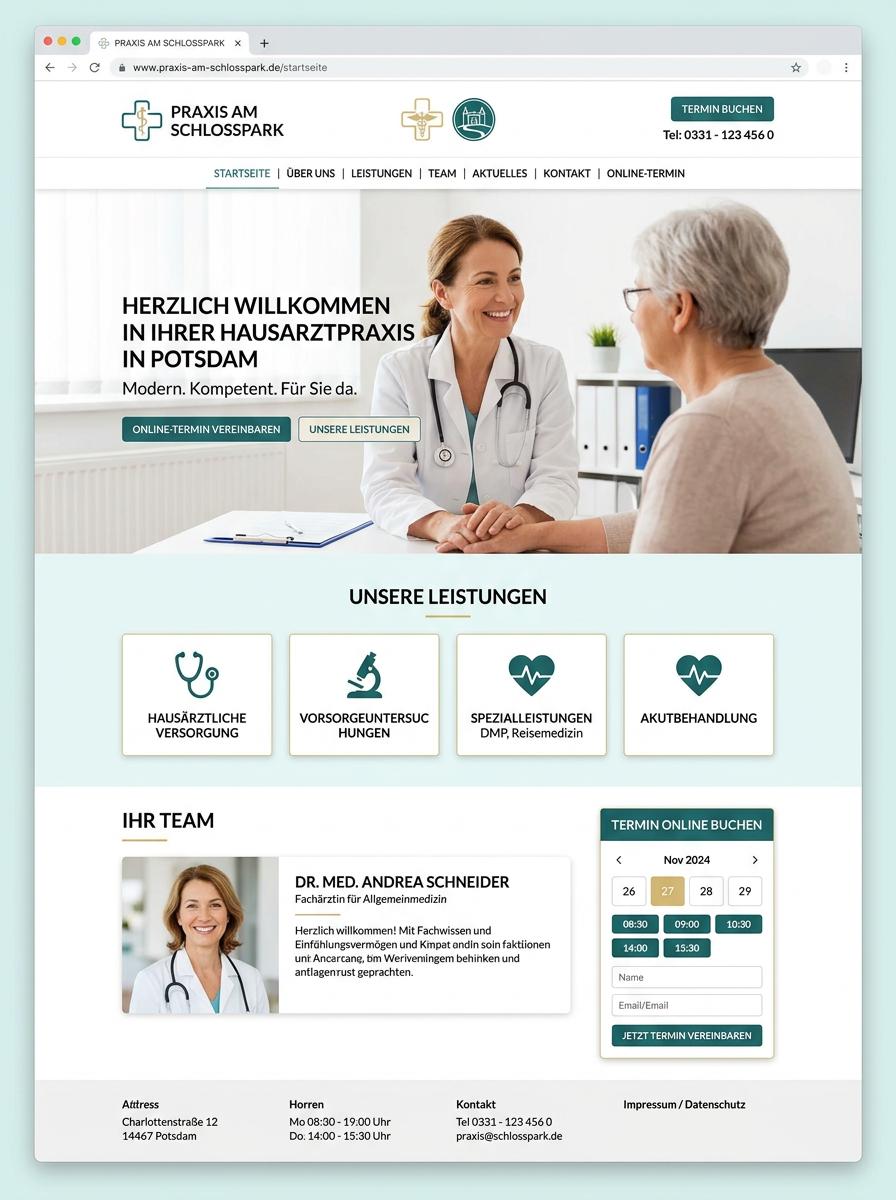 Example website from Dr. Schmidt Medical Practice