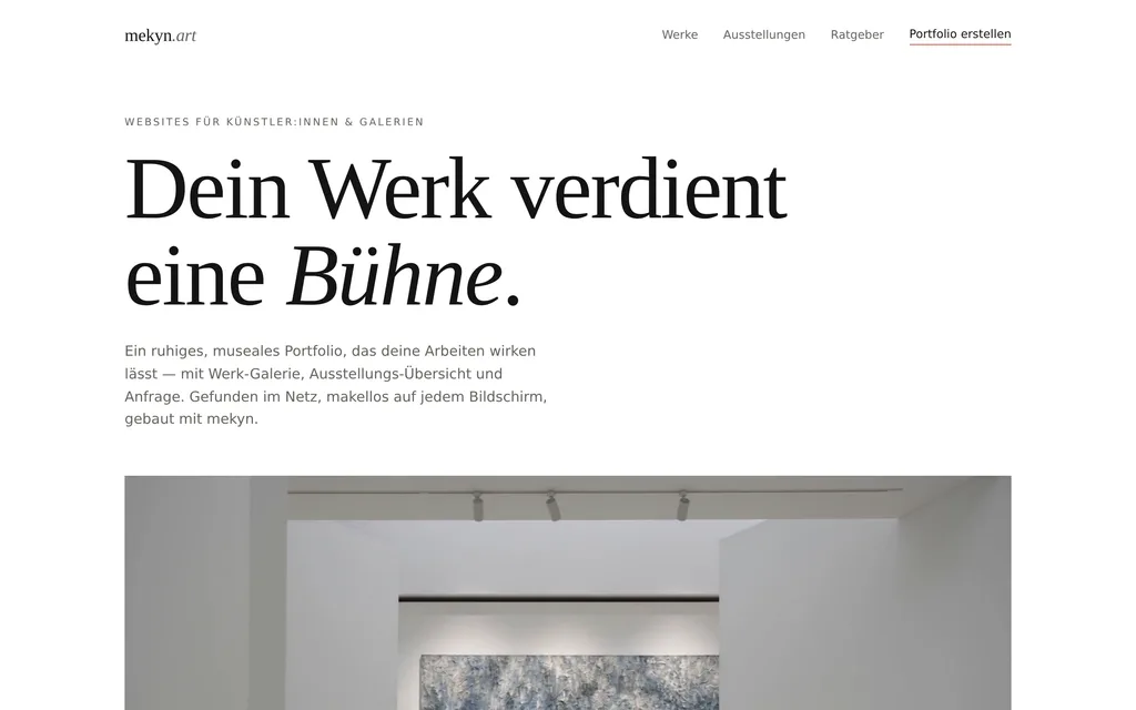 Website-Vorschau: Künstler:innen & Galerien