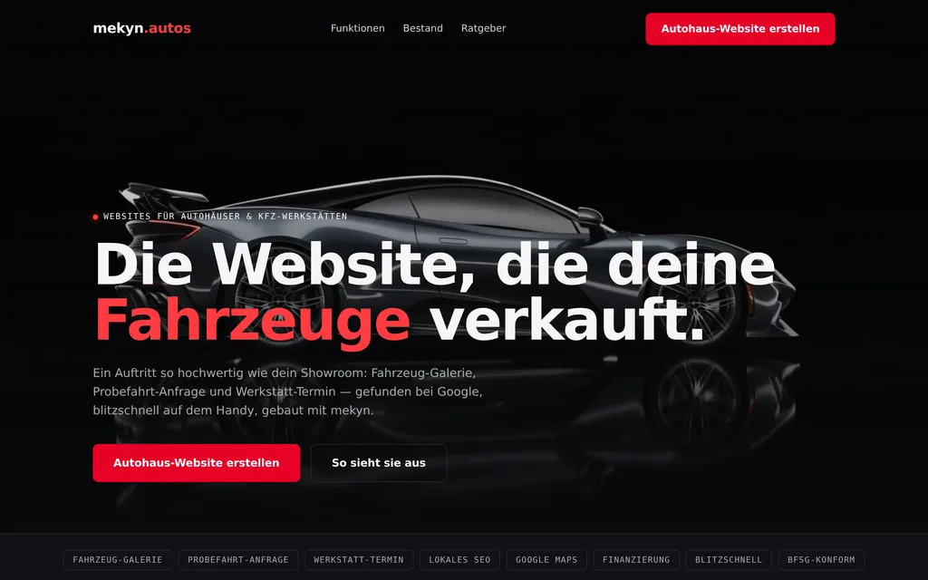 Website-Vorschau: Autohäuser & KFZ