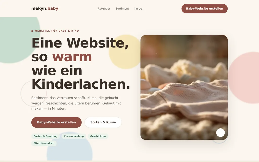 Website-Vorschau: Baby- & Kinderausstatter