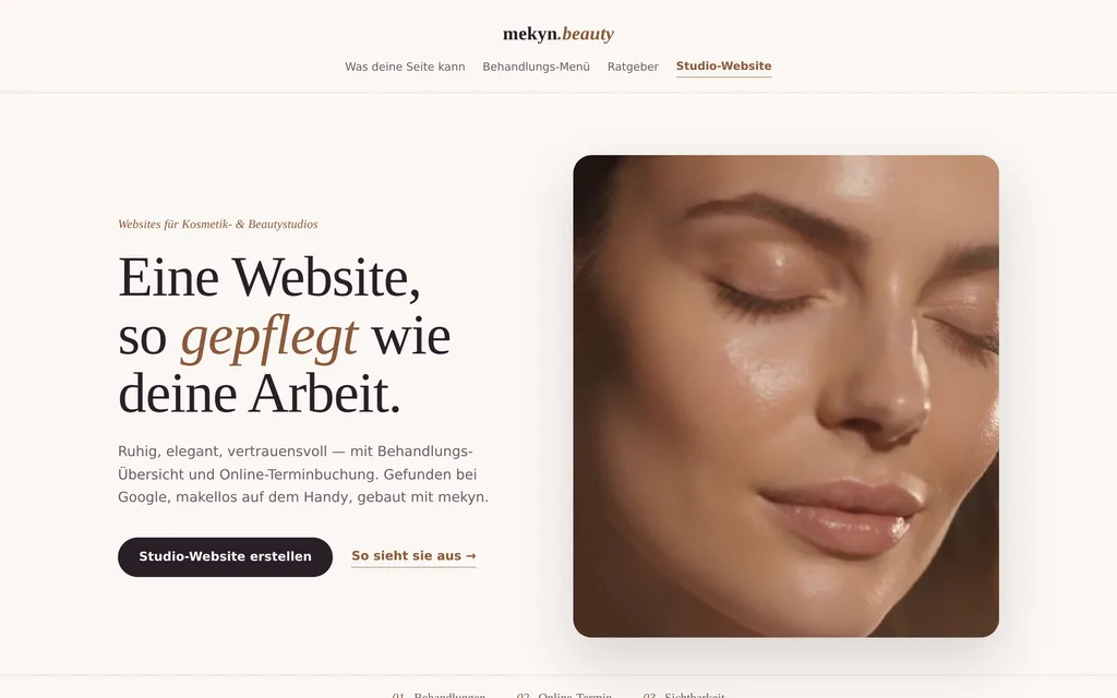 Website-Vorschau: Kosmetik- & Beautystudios