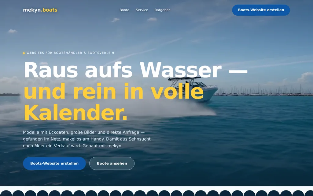 Website-Vorschau: Bootshändler & Verleih