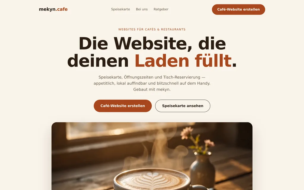 Website-Vorschau: Cafés & Restaurants