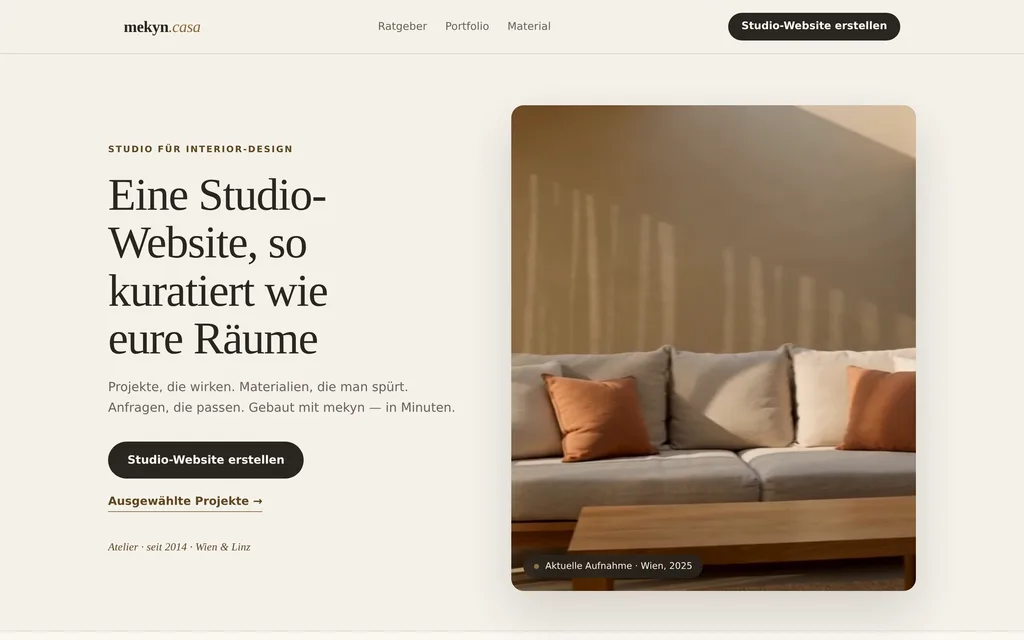 Website-Vorschau: Interior-Design & Einrichtungsstudios