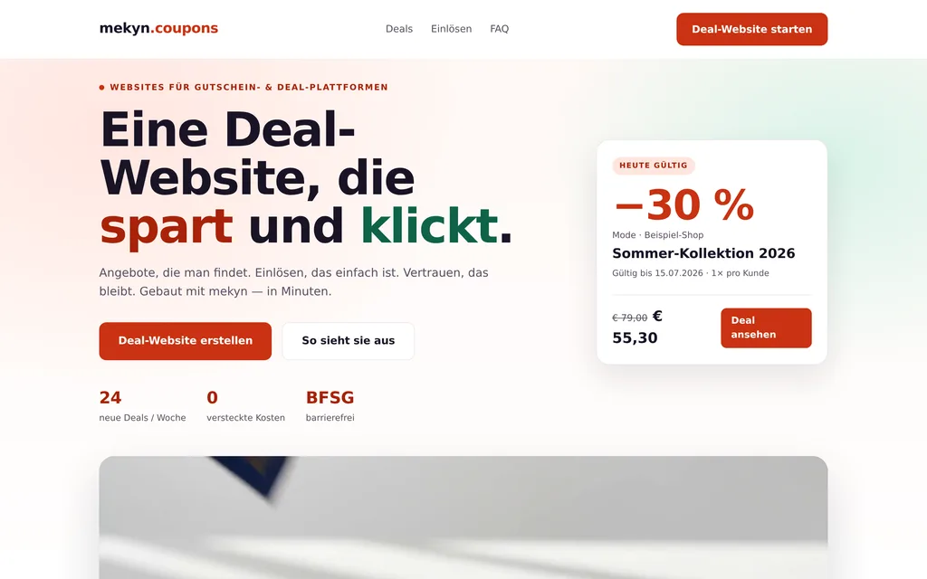 Website-Vorschau: Gutschein- & Deal-Anbieter