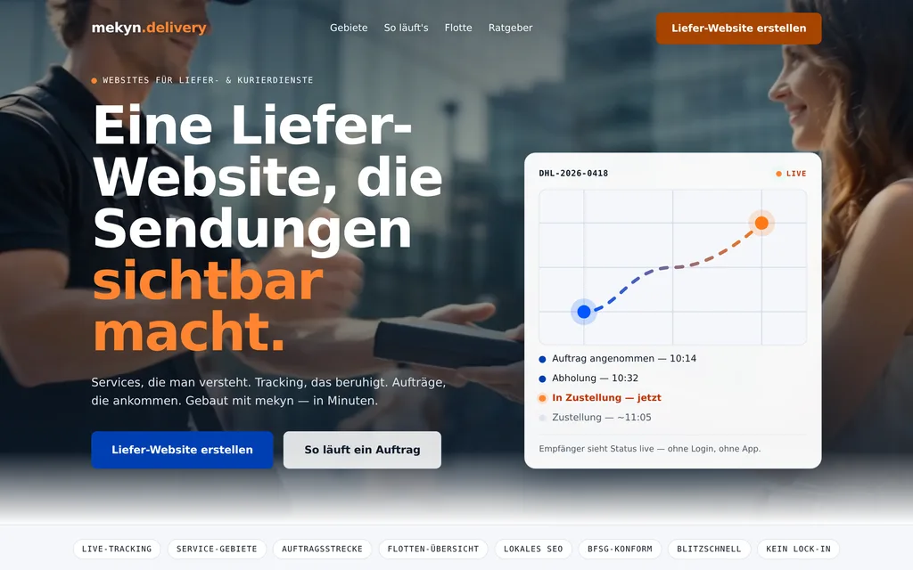 Website-Vorschau: Liefer- & Kurierdienste