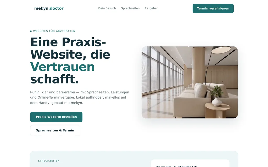 Website-Vorschau: Arztpraxen