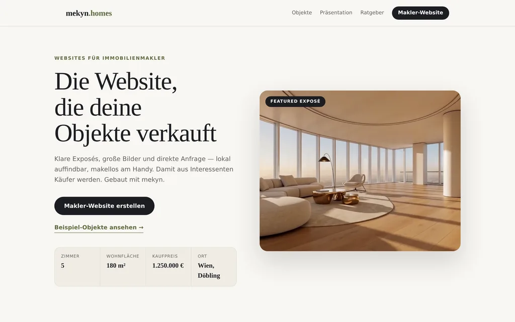 Website-Vorschau: Immobilienmakler