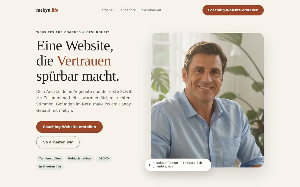 Website-Vorschau: Coaches & Gesundheit