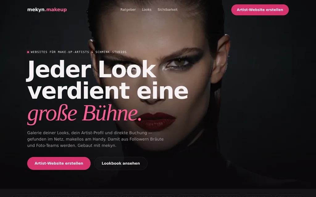Website-Vorschau: Make-up-Artists & Studios