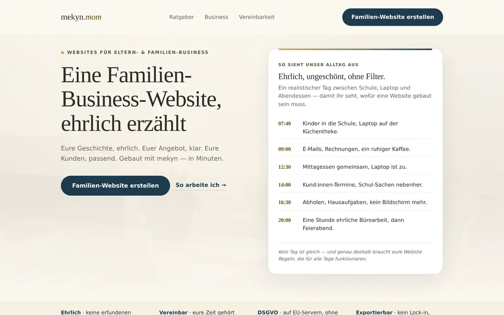 Website-Vorschau: Eltern- & Familien-Business