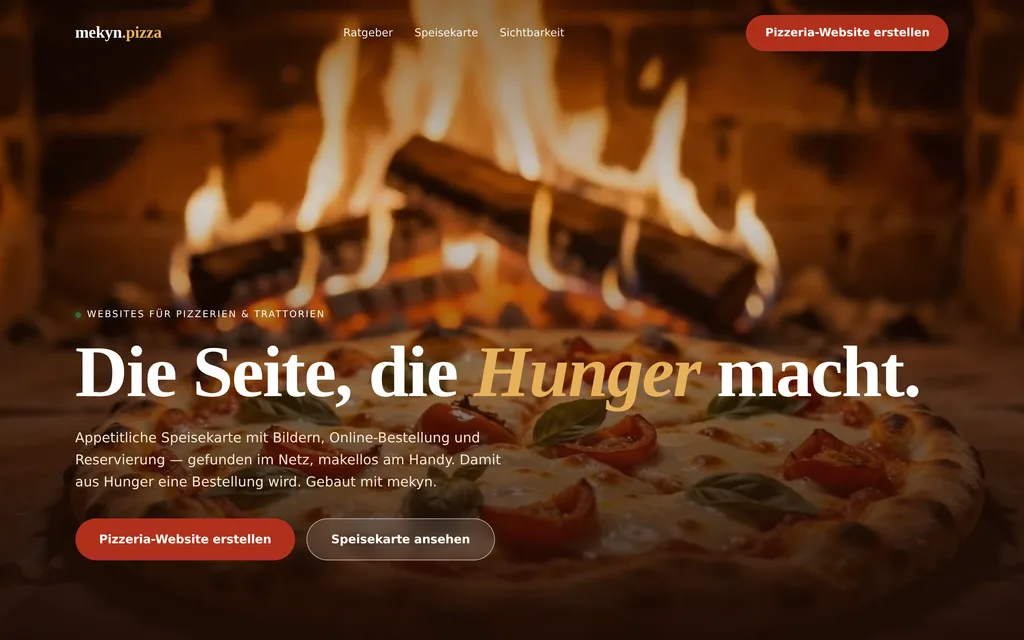 Website-Vorschau: Pizzerien