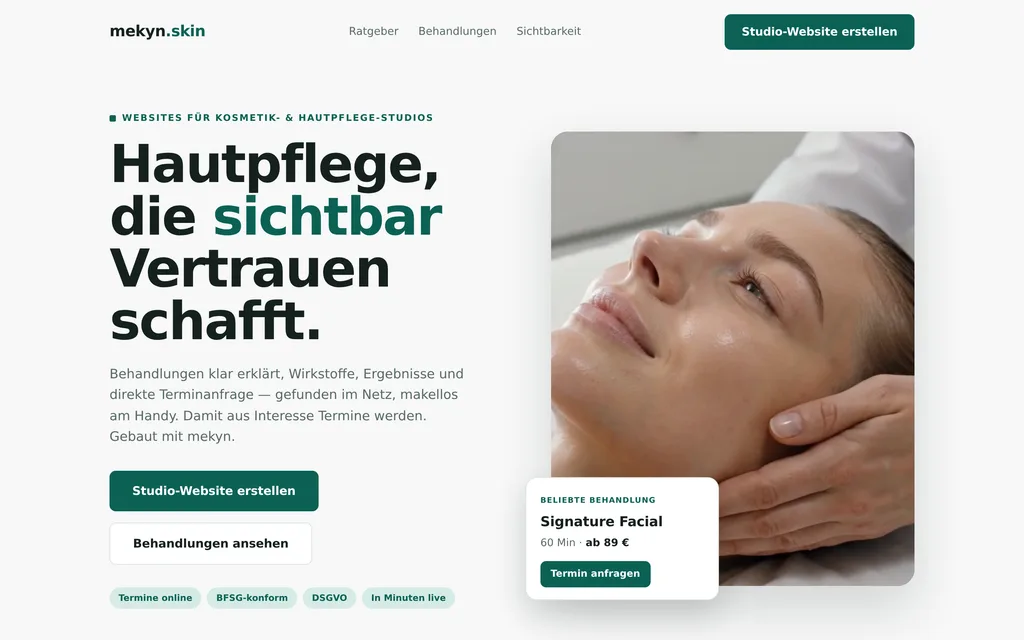 Website-Vorschau: Kosmetik- & Hautpflege-Studios