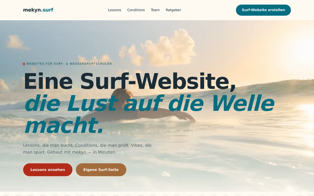 Website-Vorschau: Surf- & Wassersportschulen