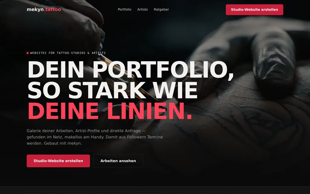 Website-Vorschau: Tattoo-Studios