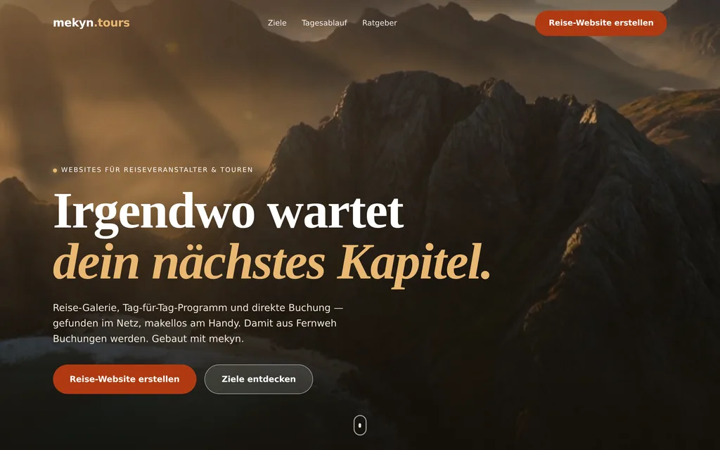 Website-Vorschau: Reiseveranstalter & Touren