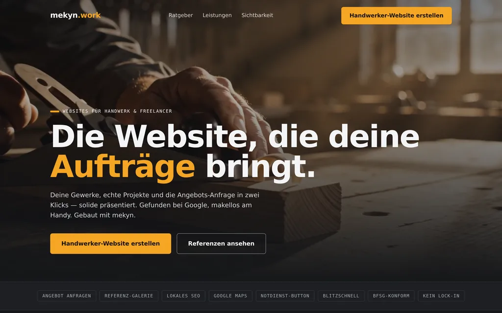 Website-Vorschau: Handwerk & Freelancer