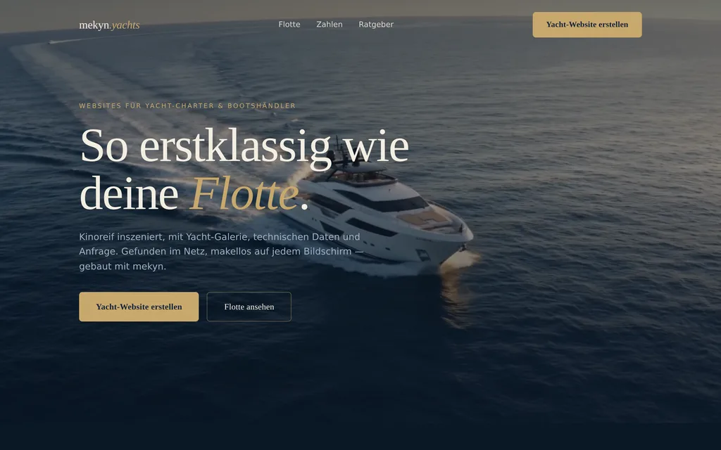 Website-Vorschau: Yacht-Charter & Bootshändler